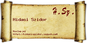 Hidasi Szidor névjegykártya